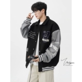 V37 Осенняя куртка для влюбленных, в американском стиле, с вышивкой