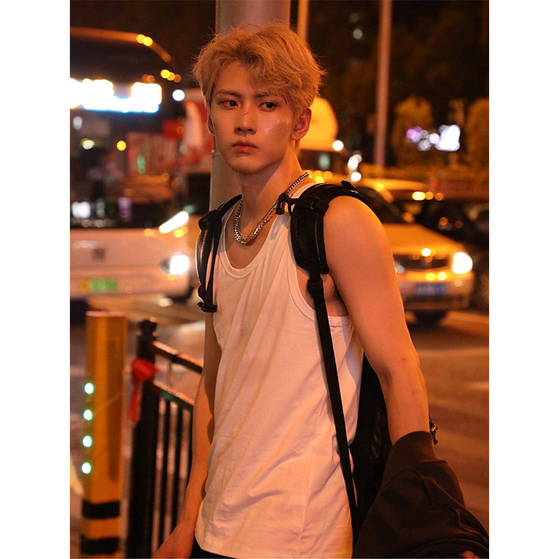 230g Pure Color Fitness Vest Men's Summer Teen Tidal Sweatshirt American Loose Casual Sports Sleeveless T-shirt-Taobao