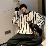 Ретро демисезонный свитер для влюбленных, дизайнерский лонгслив в стиле хип-хоп, в американском стиле, оверсайз, тренд сезона