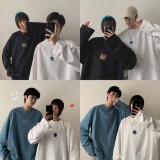 Мужской весенний универсальный трендовый приятный телу лонгслив для отдыха, коллекция 2021, оверсайз