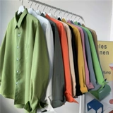 Цветная летняя рубашка, базовый лонгслив для отдыха, куртка для влюбленных, в американском стиле, оверсайз