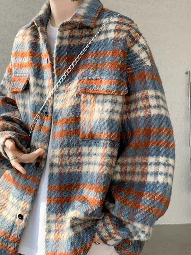 Мужская модная демисезонная японская куртка, дизайнерская шерстяная рубашка, в стиле Шанель, стиль, осенняя