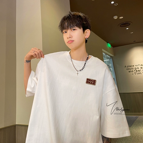 Осенняя футболка с коротким рукавом, спортивная утепленный лонгслив для отдыха, в американском стиле, оверсайз