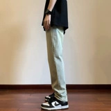 V37 Черные джинсы, эластичные приталенные штаны, в американском стиле, свободный прямой крой