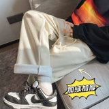 Вельветовые бархатные утепленные демисезонные джинсы с начесом, трендовые штаны, свободный прямой крой