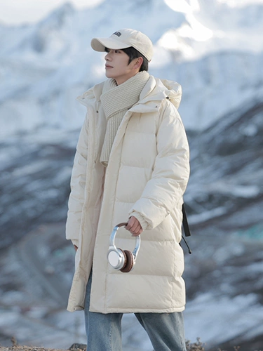 Мужской длинный зимний пуховик, утепленная куртка, в американском стиле, средней длины, большой размер, подходит для подростков