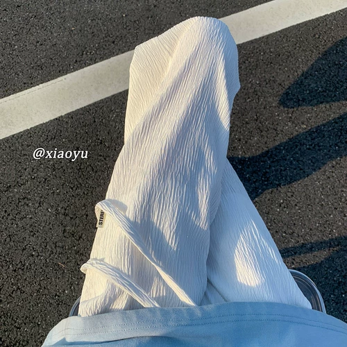 Шелковые летние тонкие трендовые штаны для отдыха, в американском стиле, большой размер, свободный прямой крой