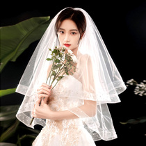 Head yarn Bride wedding dress wedding Pengpeng long Moren series Super fairy multi-layer short tour photo card props