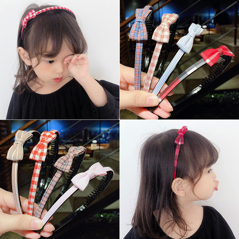 Child Butterfly Knot Hair Stirrup With Teeth Non-slip Press Hair Head Stirrup Comb Hairpin Clips South Korea Princess Girl Baby Hair Accessories