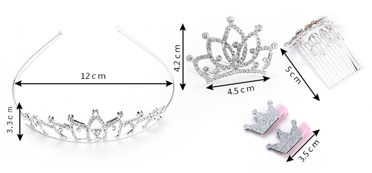 Trẻ em Hàn Quốc mũ món quà sinh nhật thiết lập công chúa vương miện rhinestone vương miện headband cô gái kẹp tóc chải tóc phụ kiện tóc