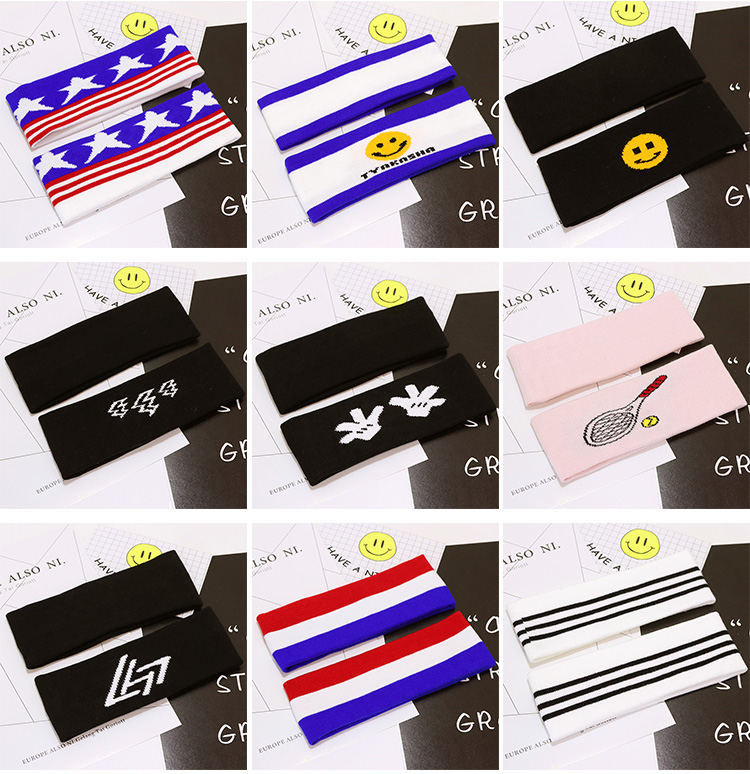 Em bé thủy triều trẻ em đường phố tóc phụ kiện tóc cô gái chàng trai thể thao headband em bé tóc dệt kim trán cha-con đồ buộc tóc