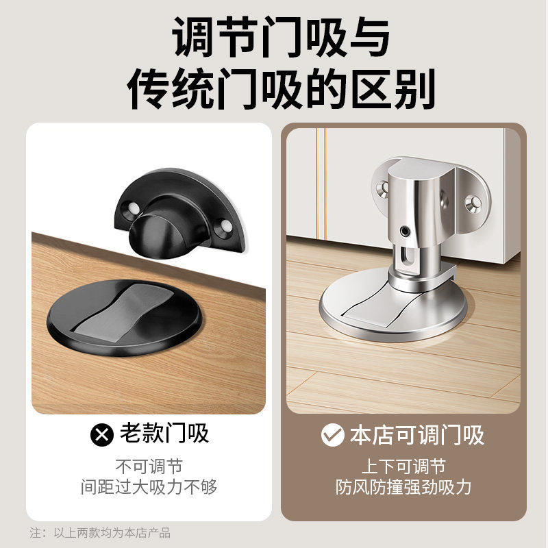 强磁门吸免打孔新款门挡器如何做到既稳固又方便安装?-门吸-淘宝好物网