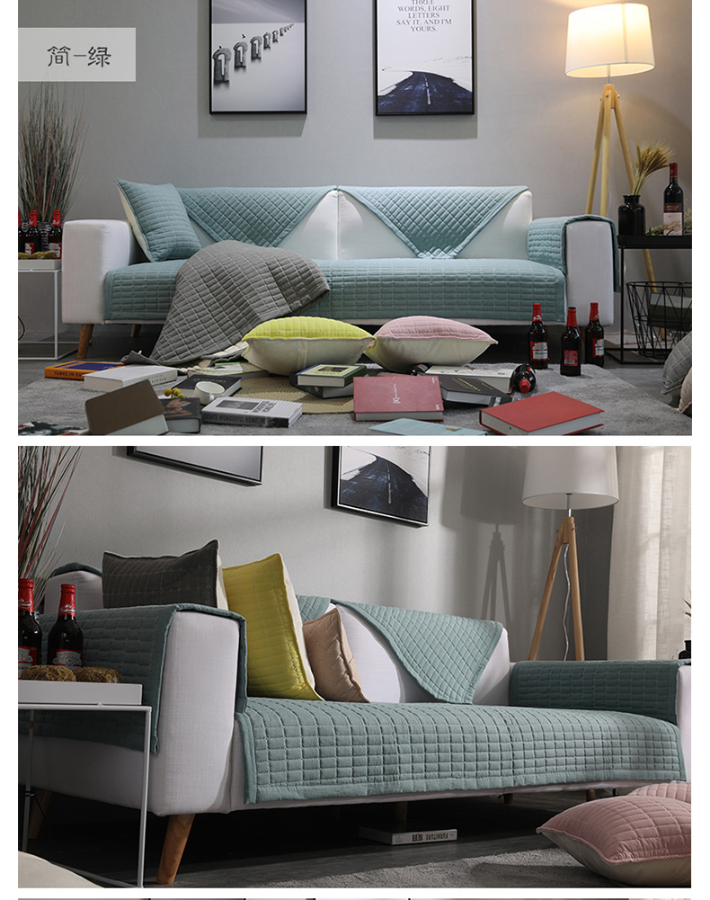 mùa Bắc Âu trượt đệm sofa đệm vải nhà sofa bìa da phổ quát đặt đầy đủ khăn bông tối giản hiện đại - Ghế đệm / đệm Sofa ghế đệm phòng ngủ