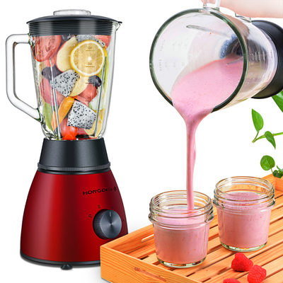 红帝B5果汁机榨汁机家用多功能豆浆机果蔬榨汁机1.5L玻璃杯辅食机