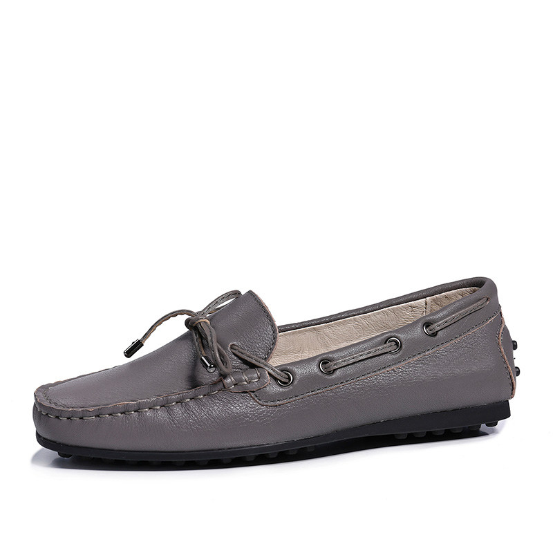 OZZEG Peas shoes women's spring and autumn new flat bottom casual maternity shoes leather shallow shoes loafers 05032