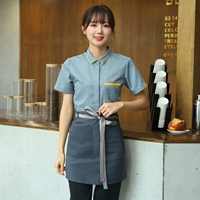 Женский топ с короткими рукавами + фартук из ленты