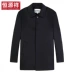 Hengyuanxiang mùa xuân và mùa thu áo khoác cashmere hai mặt của nam giới trung niên bố trung niên áo khoác len len len cao cấp - Áo len