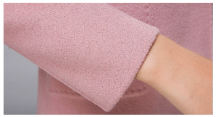 Áo len len Hengyuanxiang nữ mùa thu và mùa đông len dài phần Nizi áo hai mặt cashmere xu hướng quần áo màu đỏ - Áo len lót đôi