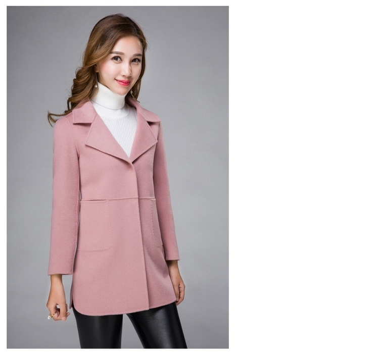 Áo len len Hengyuanxiang nữ mùa thu và mùa đông len dài phần Nizi áo hai mặt cashmere xu hướng quần áo màu đỏ - Áo len lót đôi áo khoác da lộn nữ