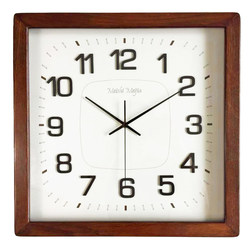 Minimalist Silent Solid Wood Wall Clock New Chinese Modern Quartz Clock Scandinavian Log Square Normcore Art Clock
