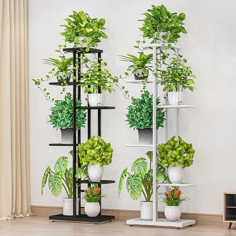 Flower shelf indoor decoration of the decoration of the frame iron art living room floor floor pot hanging green rot meat