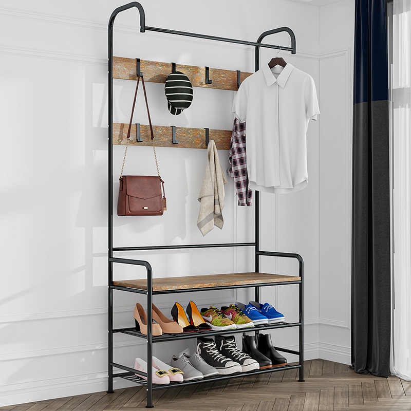 Simple Hanger Ground Floor Bedroom Clothing Cap Rack Small Clothes Rack Hanging Bag Rack Home Iron Art Hanging Hanger Sub Shelf