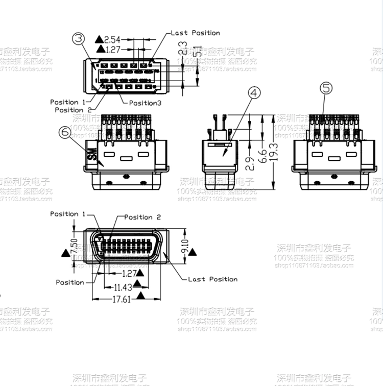 Đầu nối servo SCSI-20P phích cắm SM-10320 trong nước Đầu nối MDR ổ đĩa servo MR-J2CN1