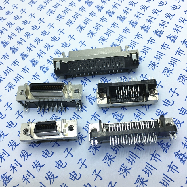 Đầu nối SCSI Ổ cắm nữ uốn cong 14/20/26/36/50P Đế nữ có rãnh Pin uốn cong 90 độ Loại HPCN