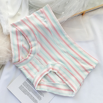Four-strip modal cotton low-waist underwear women 60 three-color yarn stripes hipster girls breifs