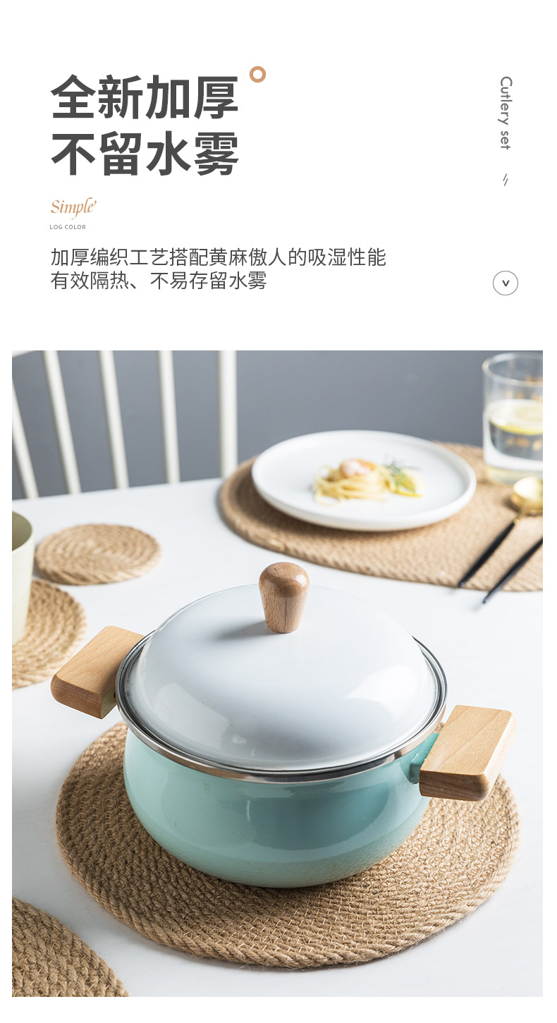 Fiji trent huang flax eat mat heat insulation western - style food mat iron household thickening hot pot dishes cup mat mat