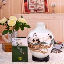 Porcelain Expo Jingdezhen famous porcelain vase Xu Qinggeng works Songhe Changchun porcelain bottle art ornaments decoration bottle