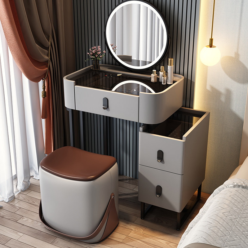 Light luxury simple modern mini dressing table bedroom master bedroom 2021 new small apartment dressing table storage cabinet one