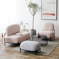 Nordic fabric sofa small apartment coffee table living room womens double bedroom net red card seat bench cotton linen