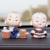 Little monk car ornaments car center console decoration car head creative cute doll interior accessories