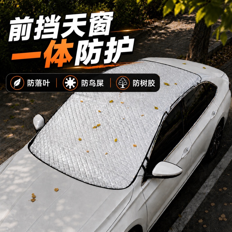 Car Protective Sunshade, Front Windshield, Integrated External Protective Cover for Sunroof, Outdoor Parking, Anti-Falling Leaves Sunshade Car Protective Sunshade, Front Windshield, Integrated External Protective Cover for Sunroof, Outdoor Parking, Anti-Falling Leaves Sunshade