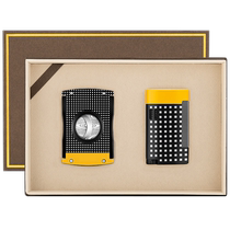 Eggplant Cedar Eggplant Smoking Kit Sharp Stainless Steel Cutting Edge Cigar Cut Windproof Straight Punch Lighter CLT-23JX1