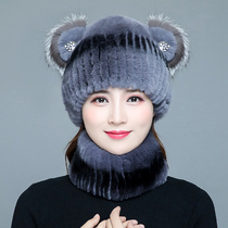 Fur hat female winter Korean fashion warm Rex rabbit hair hat autumn and winter sweet cute rabbit wool hat