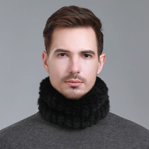 Fur bib Korean version of mens autumn and winter thickened warm Rex rabbit hair collar elastic neck protection cold student scarf