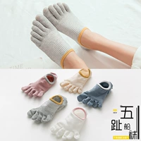 Khỏe mạnh và thoải mái Vớ năm ngón chân vớ nữ thuyền vô hình nông miệng ngón chân vớ cotton mùa thu nhỏ vớ tươi thoáng khí - Vớ sợi tre tất lưới