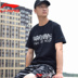 Li Ning áo thun ngắn tay nam 19 mùa hè cổ tròn nửa tay áo rộng đáy áo cotton thoáng khí thấm mồ hôi sinh viên thể thao - Áo phông thể thao áo tank top gym Áo phông thể thao
