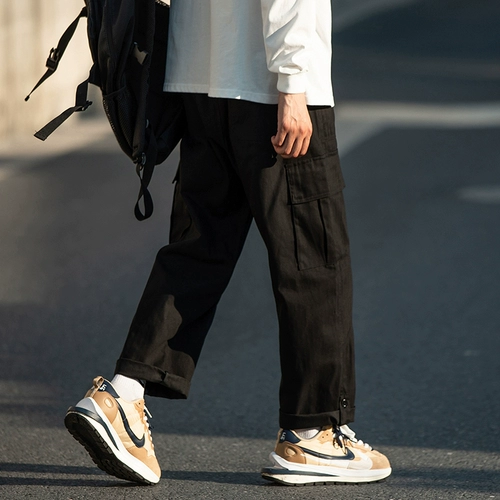 Мужские осенние штаны, износостойкие хаки повседневные брюки, в американском стиле, свободный крой
