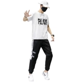 Тонкая шелковая хлопковая футболка с коротким рукавом, спортивные повседневные брюки для отдыха, штаны