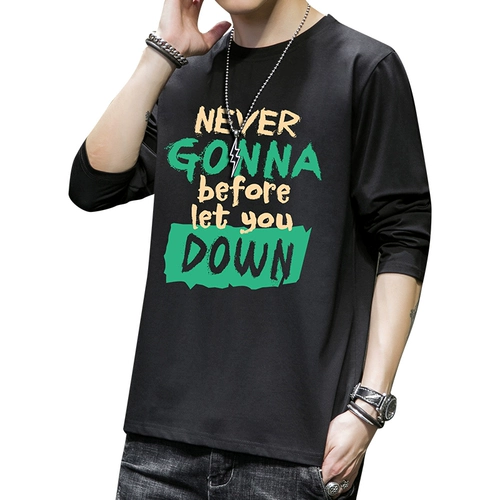 Мужской осенний демисезонный лонгслив для отдыха, хлопковая футболка, оверсайз, в американском стиле