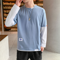  2020 new long-sleeved t-shirt mens spring and autumn trend loose bottoming shirt thin sweater ins all-match top clothes