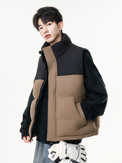 Down cotton work vest men's autumn and winter 2025 new trendy brand loose sleeveless outer vest vest jacket