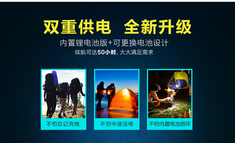 户外led帐篷灯露营灯野营灯马灯野外照明灯应急灯家用充电手提灯