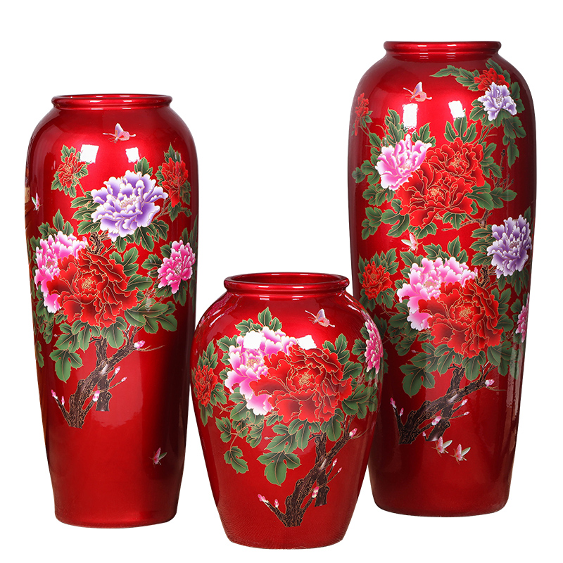 Jingdezhen ceramic crystal glaze landing large vases, flower arranging, home sitting room adornment hotel opening furnishing articles
