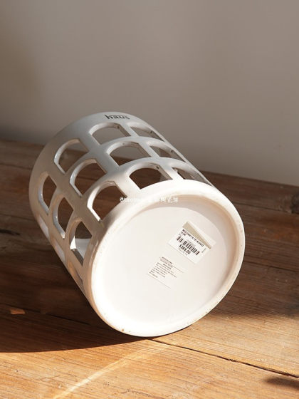 留白 美国单 Haus设计师款 建筑镂空陶瓷蜡烛台 收纳桶 花瓶 摆件