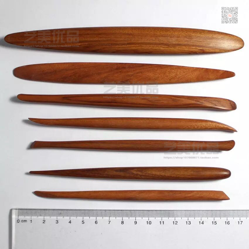 Refined 7-piece set of mahogany tools, sculpture clay tools, pottery tools, soft pottery tools
