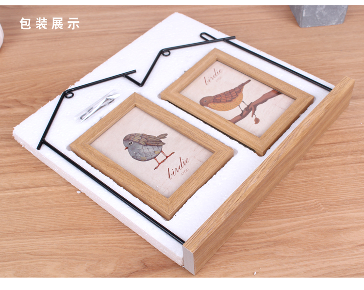 Sáng tạo Bắc Âu cá tính 6 inch khung sắt rèn bộ 7ins Xiêm kết hợp khung ảnh hai mặt phòng khách trang trí văn hóa nước - Trang trí nội thất trang trí phòng khách nhà cấp 4